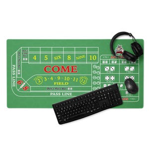 Craps Practice Mat (Green) - Gaming mouse pad