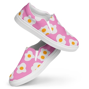 Zapatos de lona sin cordones con estampado de huevos