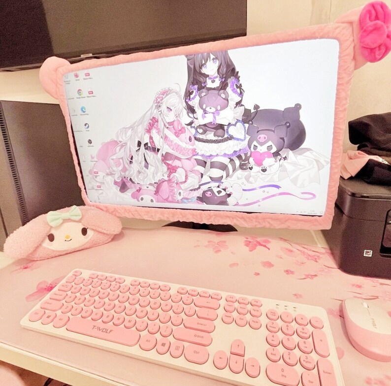 Hello Kitty Sanrio PC Monitor Cover Kawaii Gaming Decor - Etsy