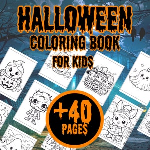 Niedliches Halloween Malbuch Digital Download ebook Perfekt für Halloween Parties, Klassenzimmer, Kinder / Kinder Herbst / Halloween Aktivitäten