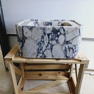 Lavabo de pared, Lavabo de encimera, Lavabo Calacatta Viola, Lavabo de mármol, Lavabo de mármol para baño, Lavabo de mármol, Lavabo de mármol, Tocador de lavabo de mármol,
