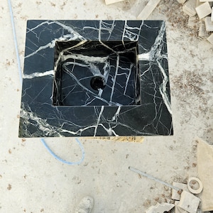 Green Marble Sink Wall Mount, Verde Green Sink,Handmade Sink,Nero Marguina Marble Sink,Custom Bathroom Sink,Dark Green Marble