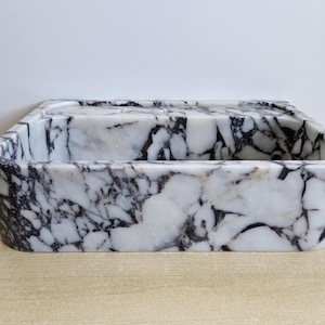 Calacatta Viola Sink, Natural Stone Sink, Marble Sink, Mounted Marble Sink, Handcrafted Sink, Powder Room Sink, Rectangular,