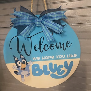 Bluey Cartoon Door Hanger Wreath