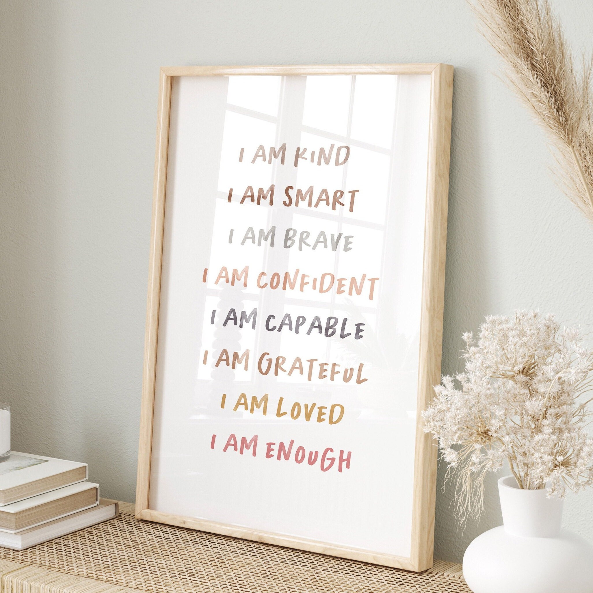 Positive Affirmations for Kids Printable Wall Art Daily - Etsy