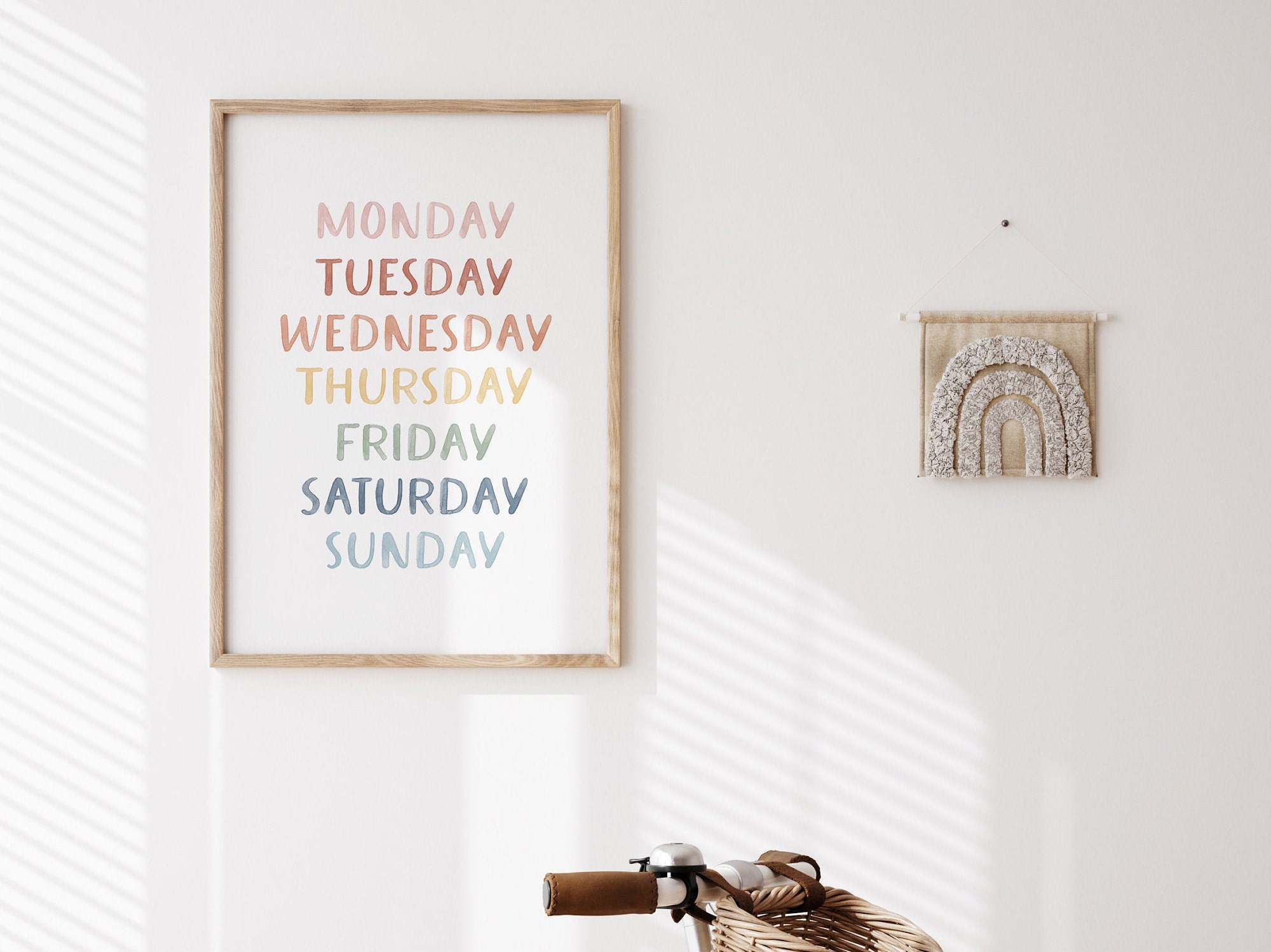 Days of the Week Poster | Educational Classroom Decor | Rainbow Nursery ...
