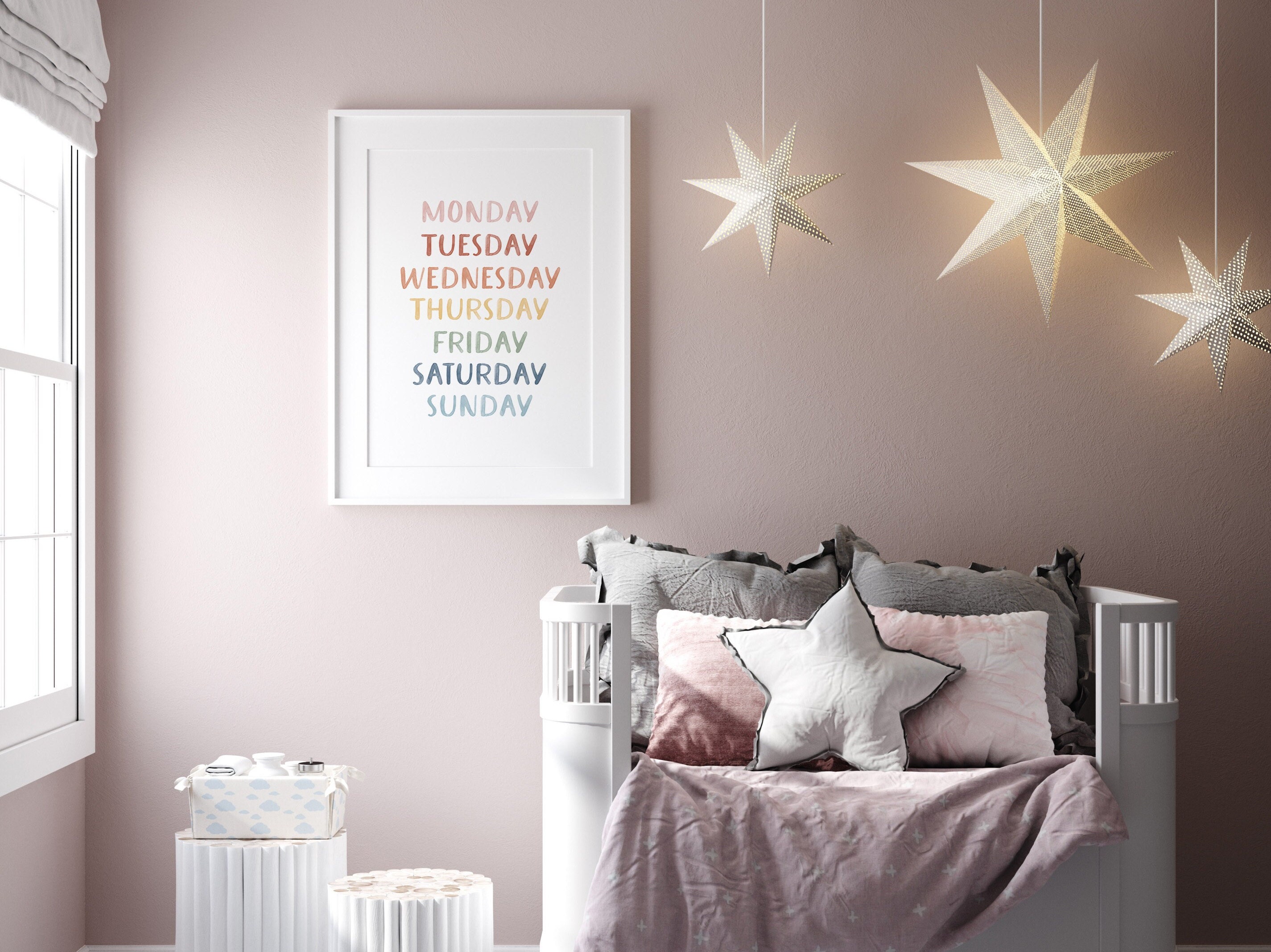 Days of the Week Poster | Educational Classroom Decor | Rainbow Nursery ...