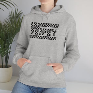 Wifey Racing Checkered Flag Unisex Heavy Blend Hooded Sweatshirt