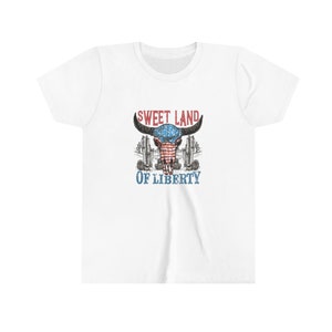 Sweet Land of Liberty 4th of July Youth Short Sleeve Tee