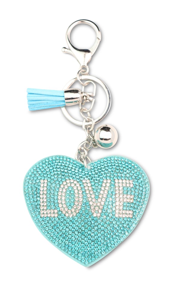Cristal amour coeur femmes porte-clés cadeau dame fille Bling 3D sac à main  porte-clés Surprise strass maison voiture ajout clés présent -  France