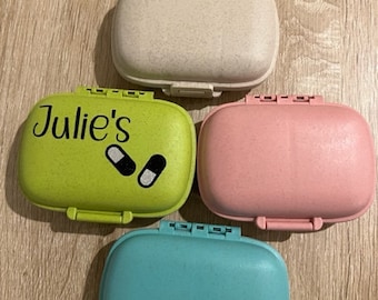 Personalized pill box case travel size