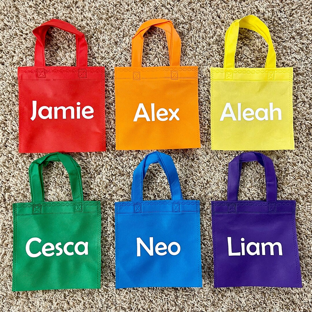 Colorful Birthday Party Bags Personalized Party Bags for Etsy