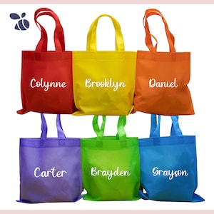 Personalized Birthday Party Bags, Colorful Party Bags for Kids, Children’s Party Bag Treats, Name Party Favor Bags 9.75&quot;x9.75&quot;