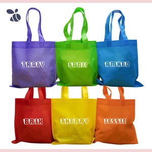 Birthday Party Bags, Personalized Party Bags For Kids, Children’s Party Bag Treats, Colorful Name Party Favor Bags 9.75&quot;x9.75&quot;