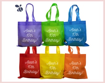 Goodie Bags, Children’s Party Bag Treats, Colorful Birthday Party Bags, Personalized Party Bags for Kids, Party Favor Bags 9.75"x9.75"