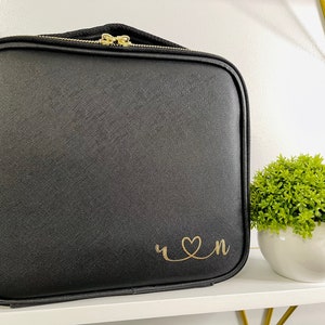 Travel Cosmetics Bag, Vegan Leather Bag, Travel Organizer Bag, Personalized Cosmetics Bag, Makeup Artist Bag, Gift Bag, Anniversary Gift