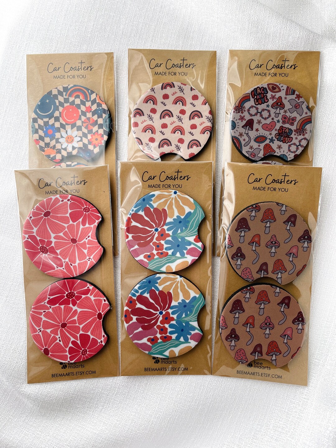 Retro Theme Car Coasters Retro Cup Holder Coasters Fancy Car Etsy