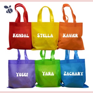 Retro-Themed Colorful Party Bags, Personalized Party Bags for Birthdays, Custom Party Favor Bags, Rainbow Themed Party Bags 9.75&quot;x9.75&quot;