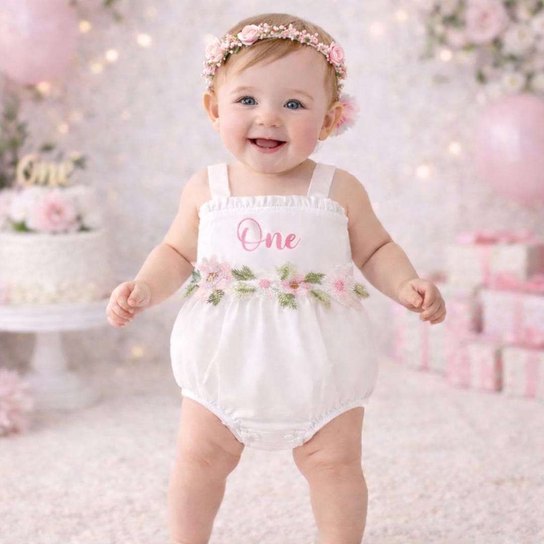 Boho First Birthday Cake Smash Dress Romper Baby Girl 1st Birthday Girl ...