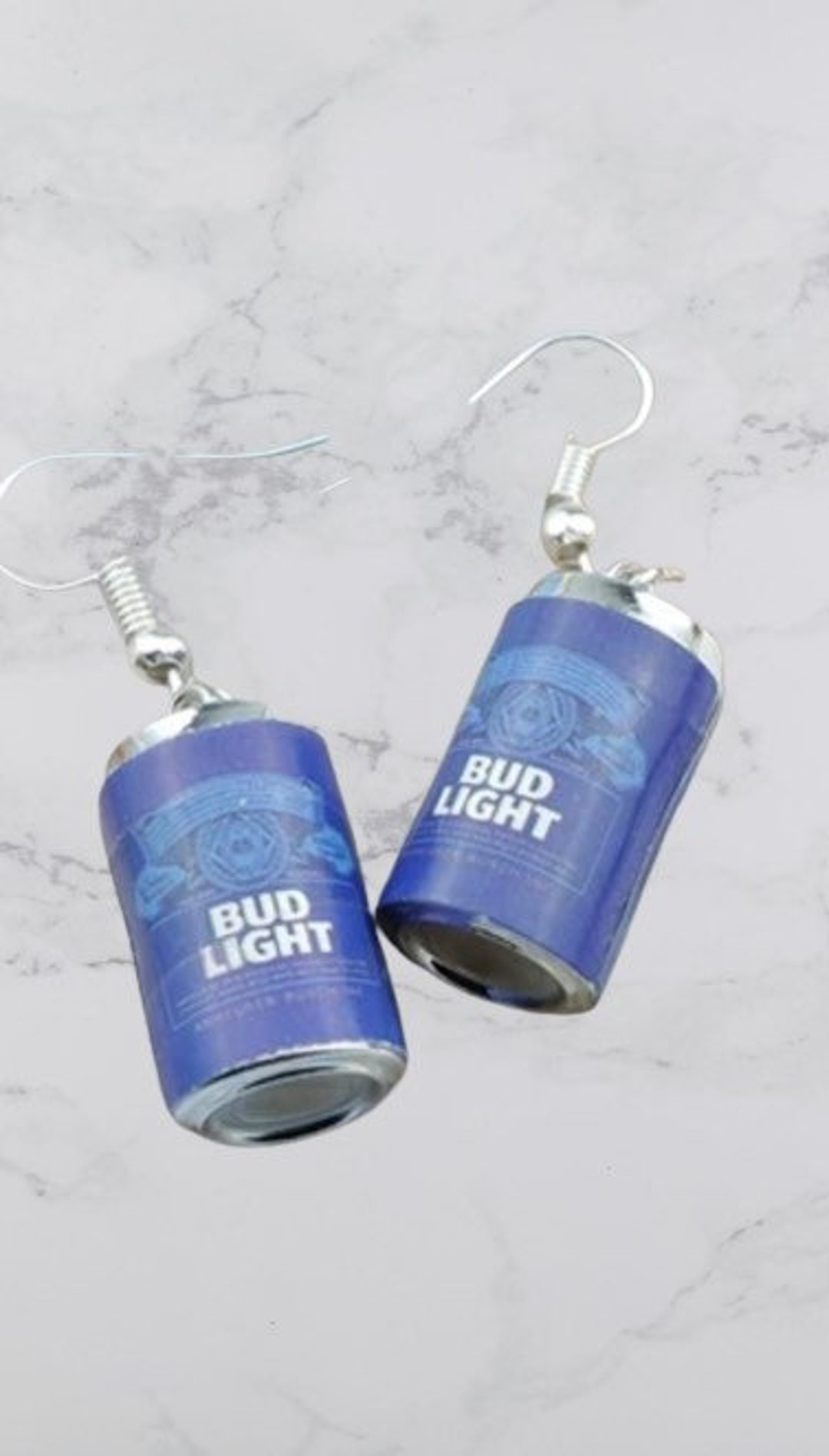 Bud Light Beer Can Earrings Drink Novelty Fun Tailgate Etsy