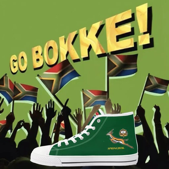 Springbok High top Canvas Shoes South Africa Rugby Sneakers for Springbok Fan Etsy