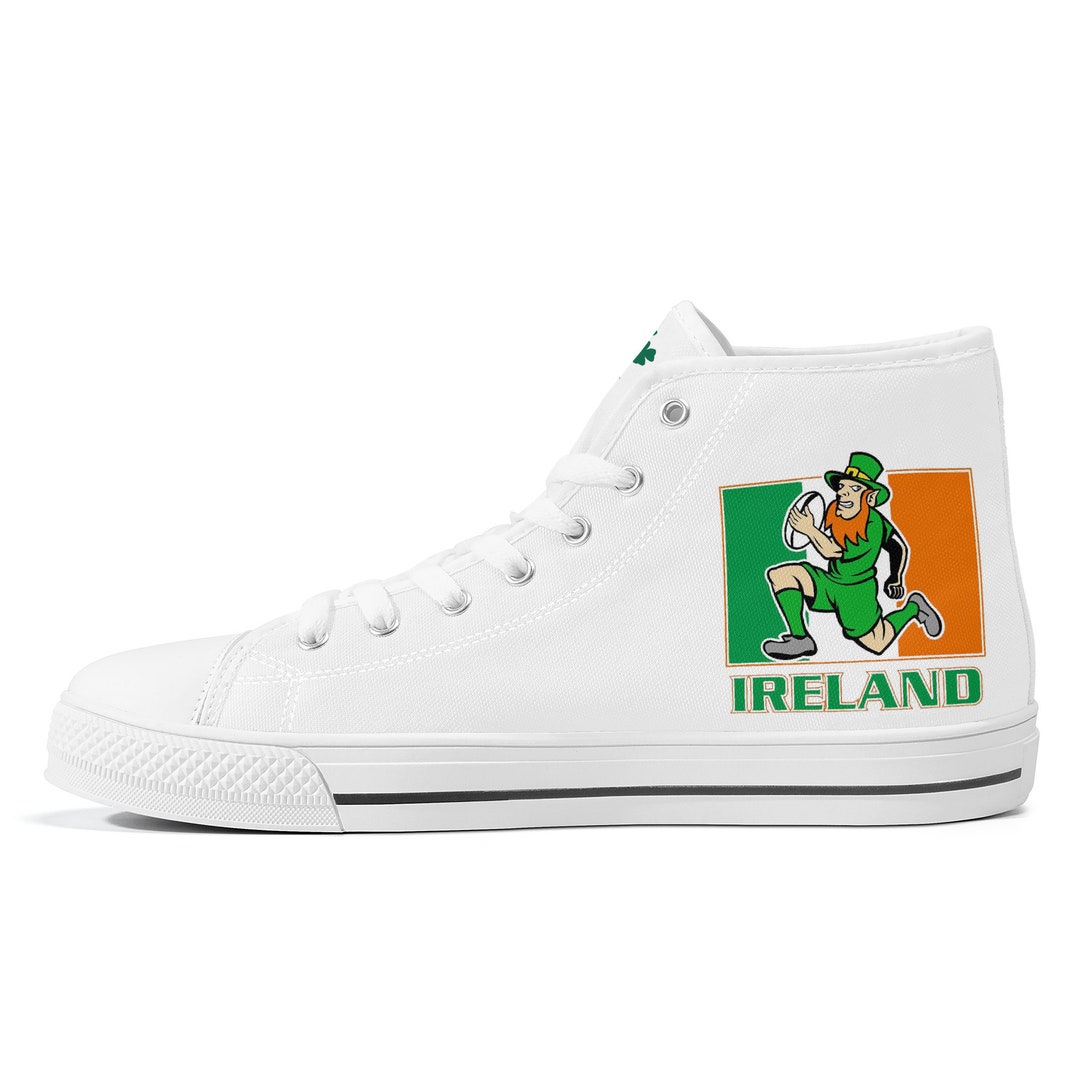 Scarpe di tela alte da rugby irlandesi, fan del rugby irlandese