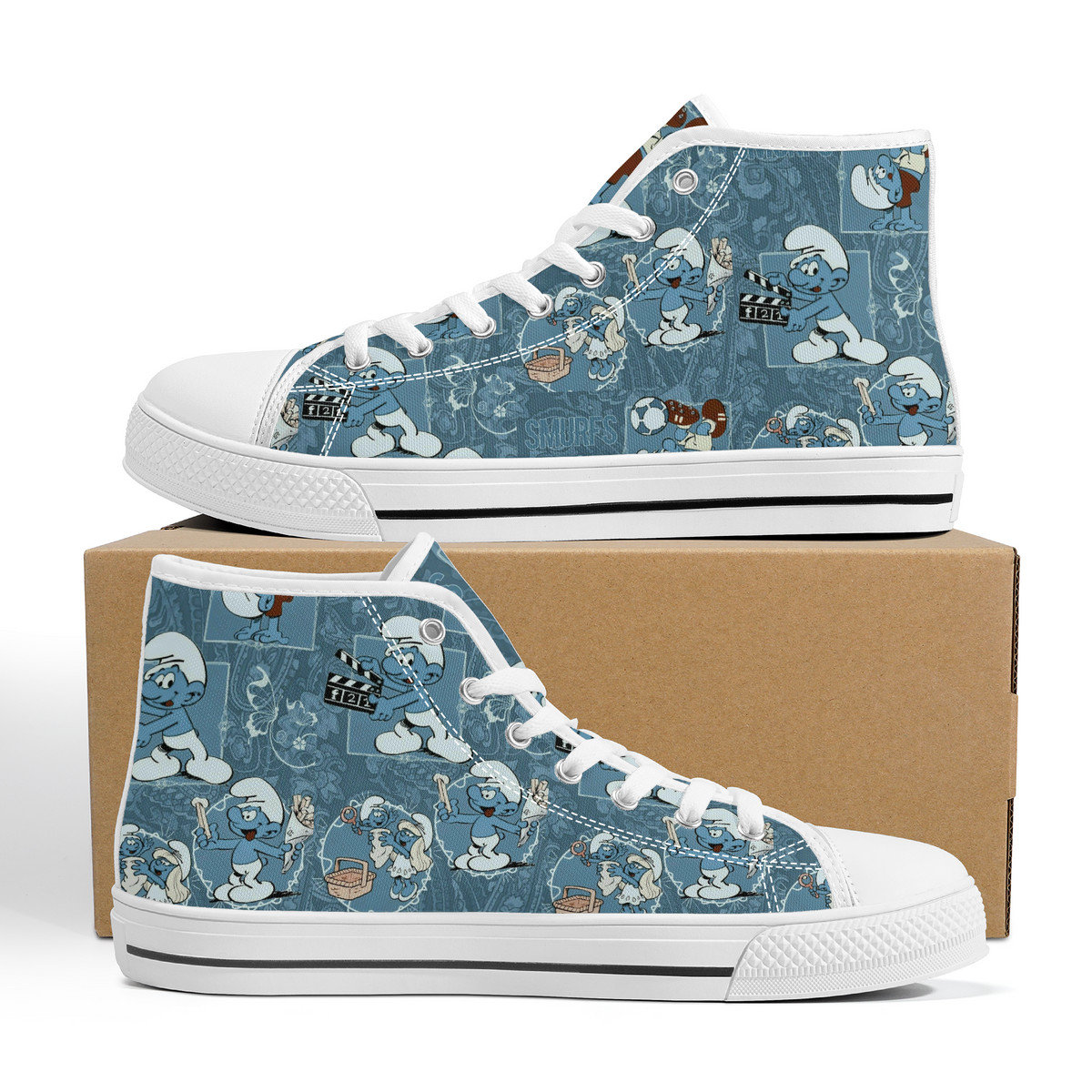 Smurfy High-Top Sneakers for Smurf Lovers