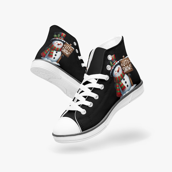 Snowman Kid s High top Canvas Shoes Snowman Canvas Shoes Adorable Shoes for Preschoolers Converse Style Christmas Shoes for Kids Etsy