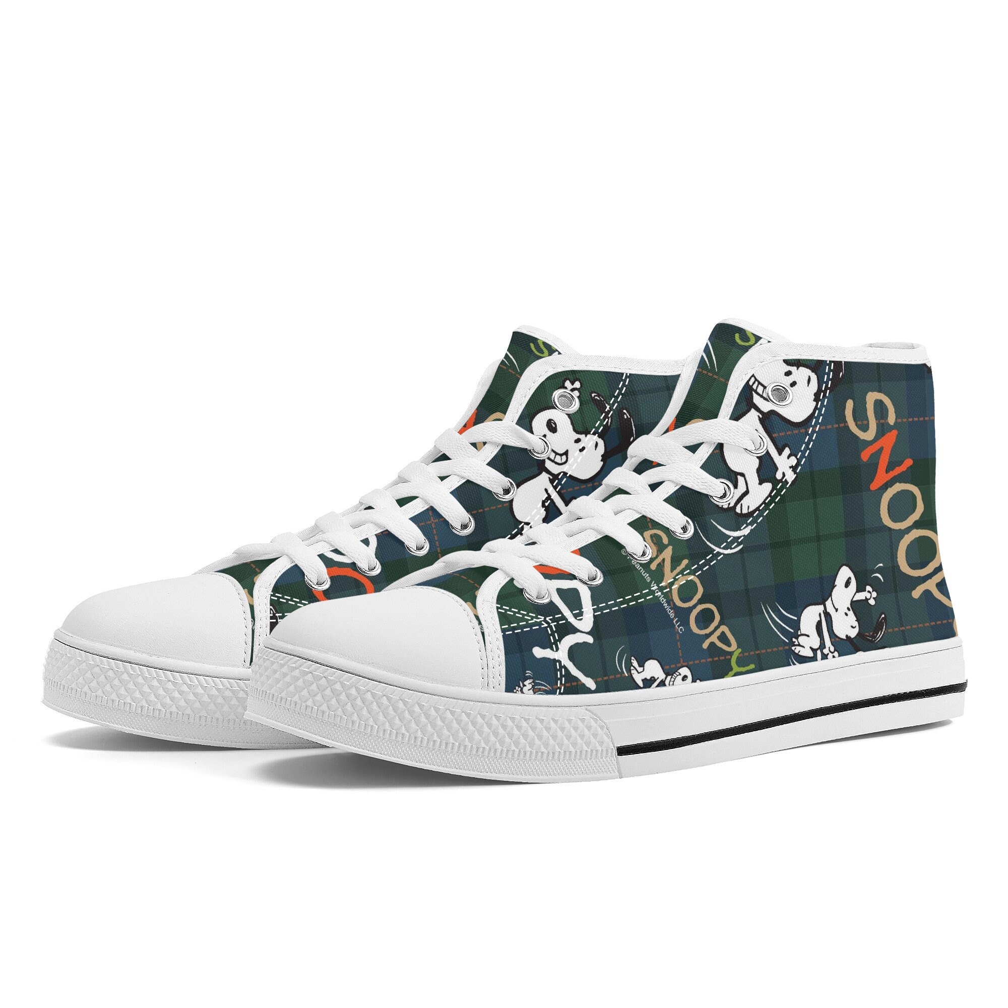 Snoopy Vintage High-Top Sneakers- Timeless Gift for Him or Her