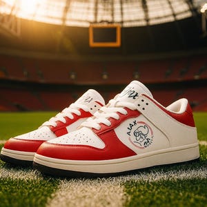 Ajax Football Club Fan Sneakers - Red White Shoes for Ajax Supporters - Men Women  Footwear- Gift For Ajax Fan - Vintage Ajax Sneakers