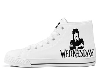 Wednesday High-top Canvas Shoes, Wednesday Sneakers, Netflix