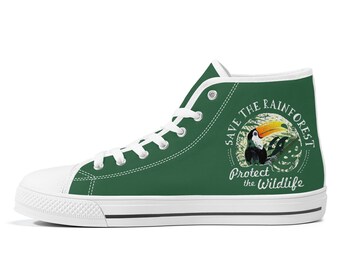 Sauvez les chaussures en toile montantes de la forêt tropicale, protégez les baskets de la faune