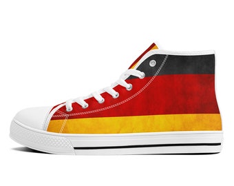 Wysokie buty z płótna - Niemiecka flaga vintage - Trampki