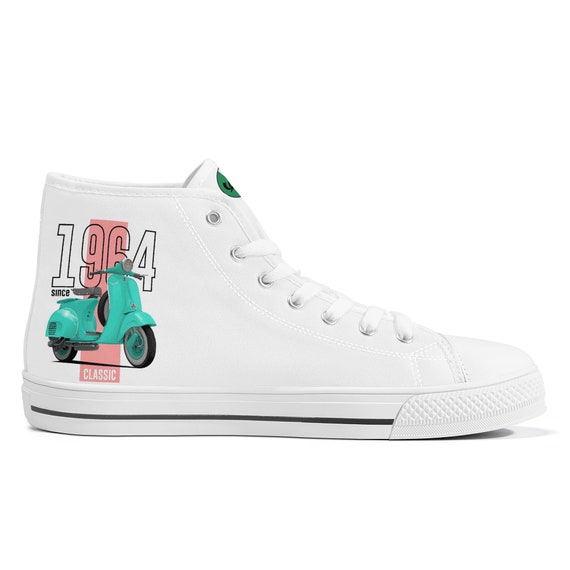Stijlvolle canvas schoenen met klassieke Italiaanse Vespa Scooter Design voor Vespa Lover Etsy Nederland