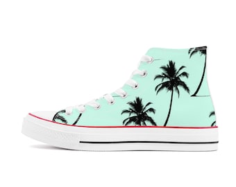 Wysokie buty z płótna - Palmtrees - Tropikalne -