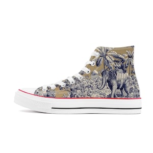 High Top Canvas Shoes - Elephant Vintage- Tropical - Sneakers-