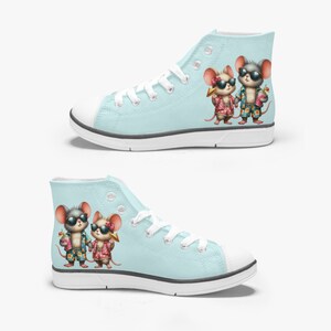 Summer Mouse Cute Kid&#39;s High-Top Canvas Shoes, Toddles shoes, Kids Converse, Kids summer Beach shoes, Shoes For Pre Schooler