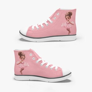 Baleriny dziecięce wysokie płócienne buty / Dziewczęce płócienne buty / Urocze buty dla dziewczynek / Styl Converse / Różowe buty dla dziewczynek