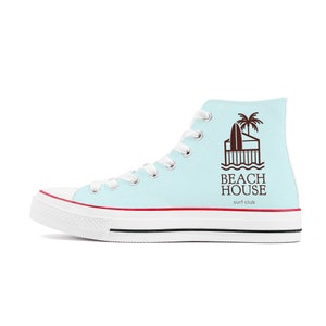 High Top Canvas Shoes - White - Beachhouse - Summer- Sneakers