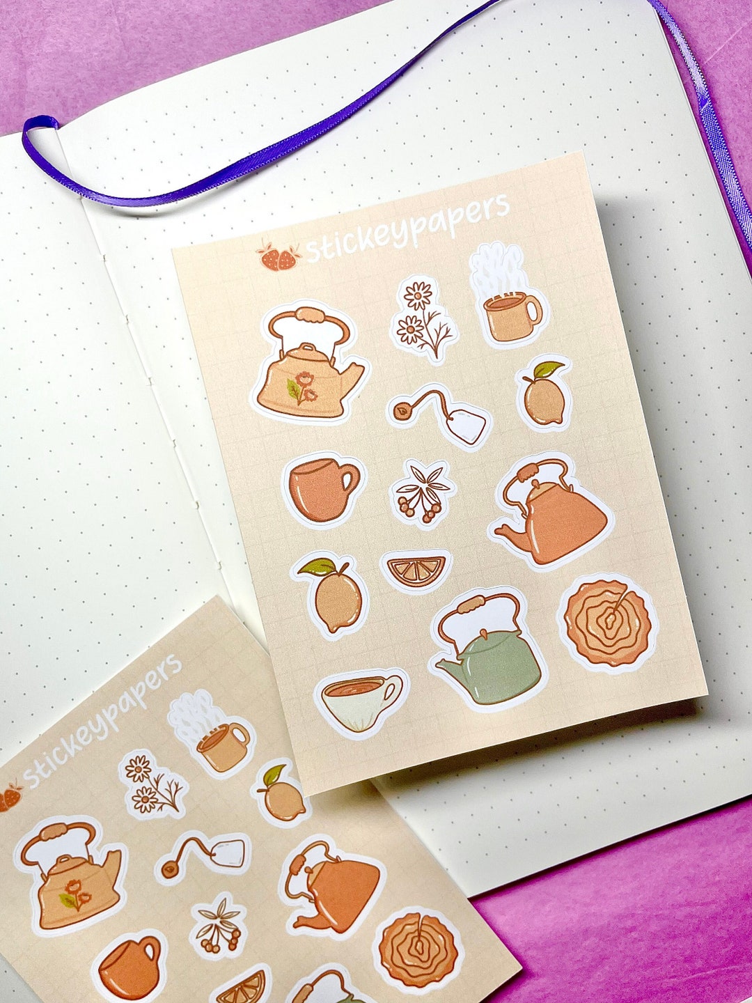Tea Time Sticker Sheet Deco Stickers Journal Stickers Planner Stickers ...