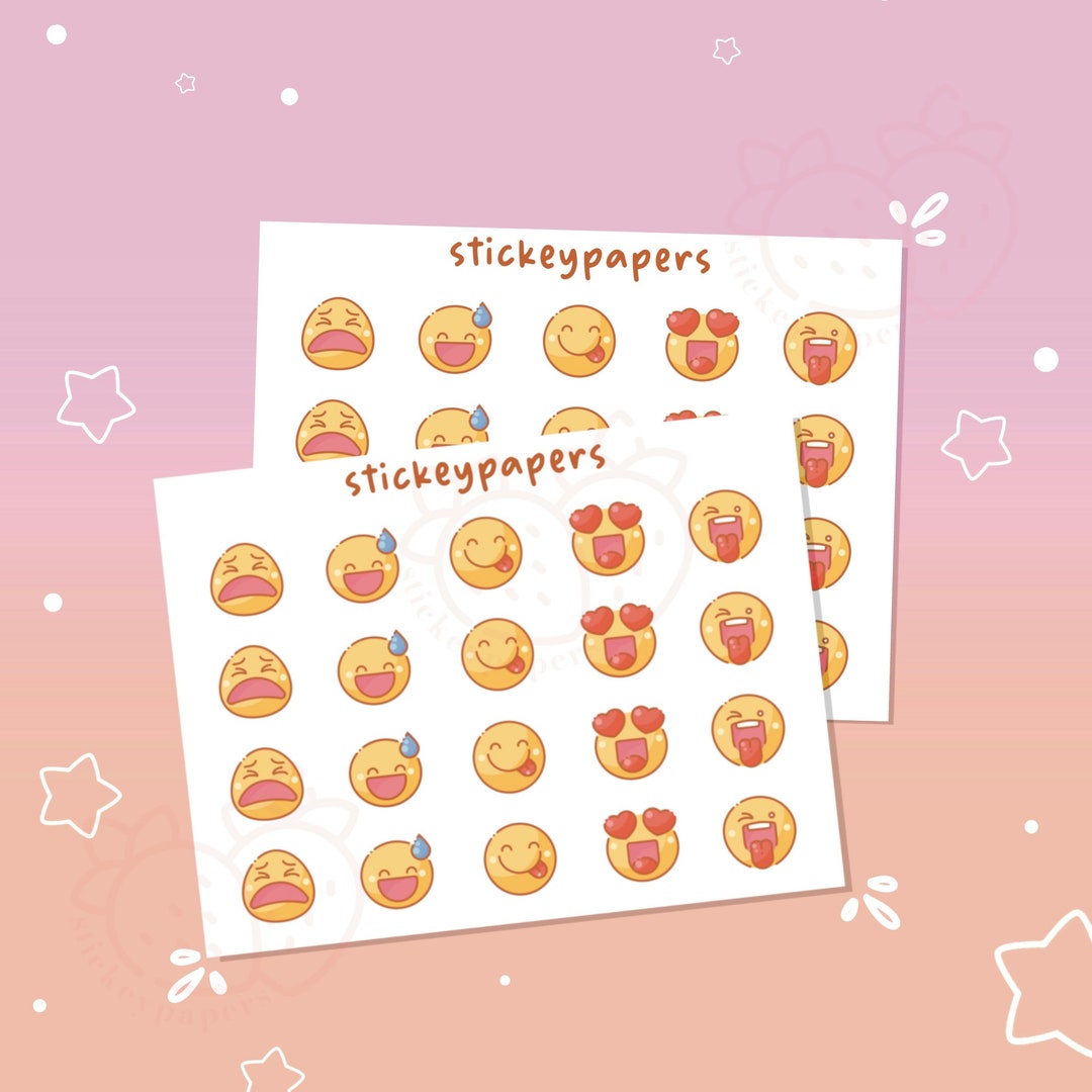 Emoji Sticker Sheet Deco Sticker Sheet Journal Sticker - Etsy