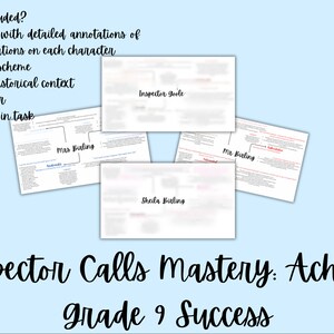 Inspector Calls Mastery: Achieve Grade 9 Success Revision Pack Last Minute