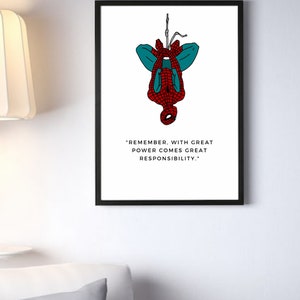 Spider-Man, spiderman digital art, quote, bedroom, living room, poster, digital A4