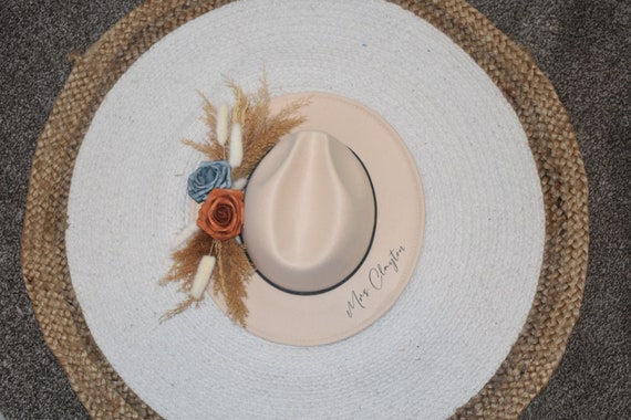 Bride Hat, Ivory Fedora Hat, Boho Hat, Boho Fedora Hat for  display picture 1