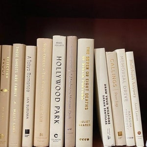 Beige Books by Color for Home Decor and Staging, Beige, Off White and Ivory Book Collections Book Stacks, Set of Decorative Books by Color