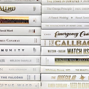 Books by Color for Home Decor and Staging, White and Ivory Book Collections Book Stacks, Set of Decorative Books by Color