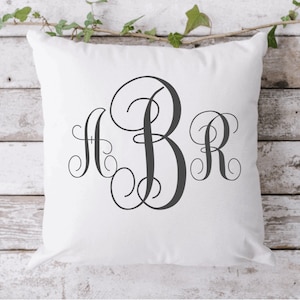 Fully Customizable Monogrammed Decorative Pillow Cover in 12&quot;x12&quot; or 16&quot;x16&quot;.  Perfect as a Wedding Gift or to Complete Bedroom Home Decor