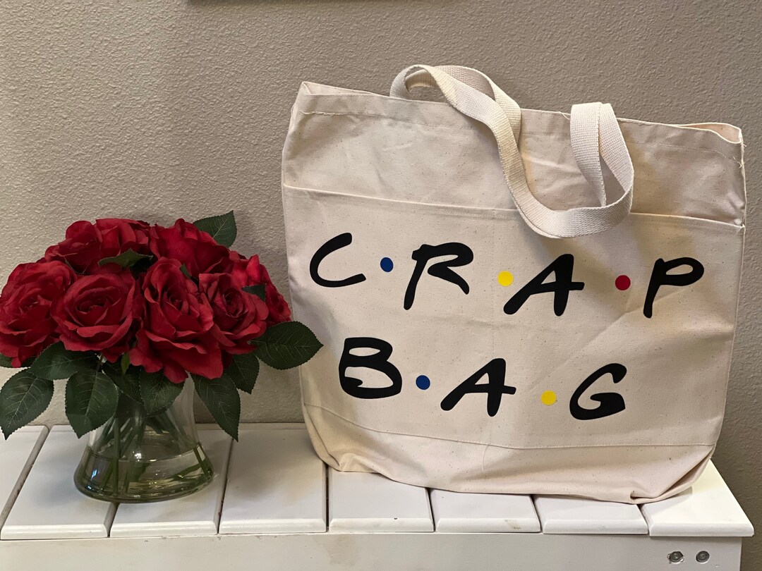 Crap Bag Friends TV Show Themed Canvas Tote Bag With Pockets Etsy