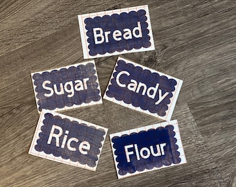 Custom Pantry Labels – Scalloped Vinyl Stickers for Organizing