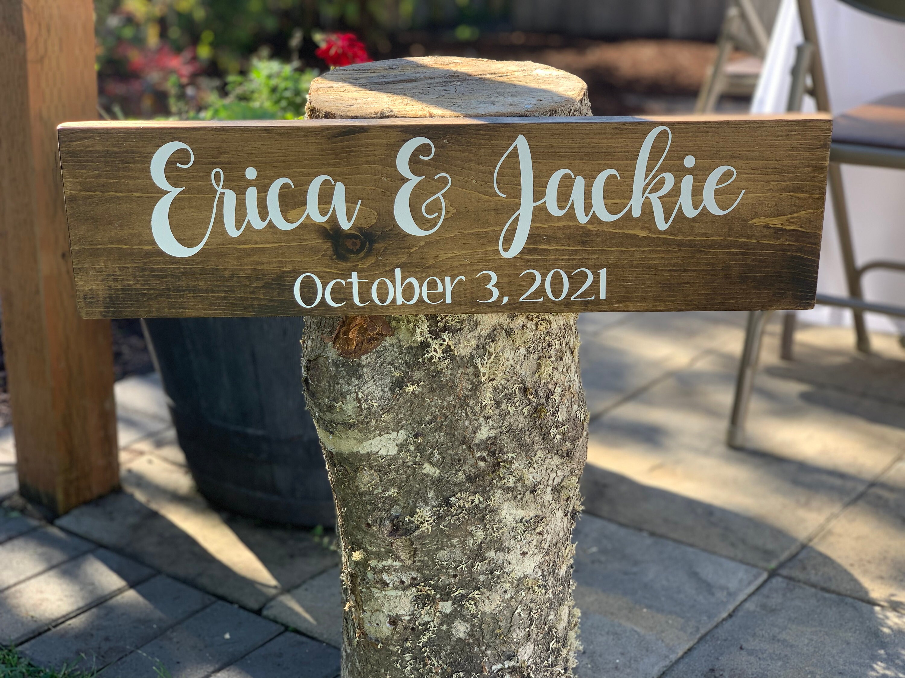 Fully Customizable Stained Wood Sign With Couple's Names & - Etsy